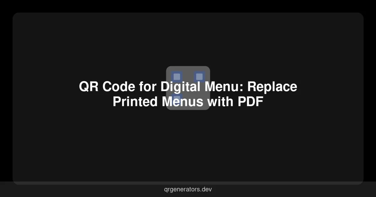 QR Code for Digital Menu: Replace Printed Menus with PDF