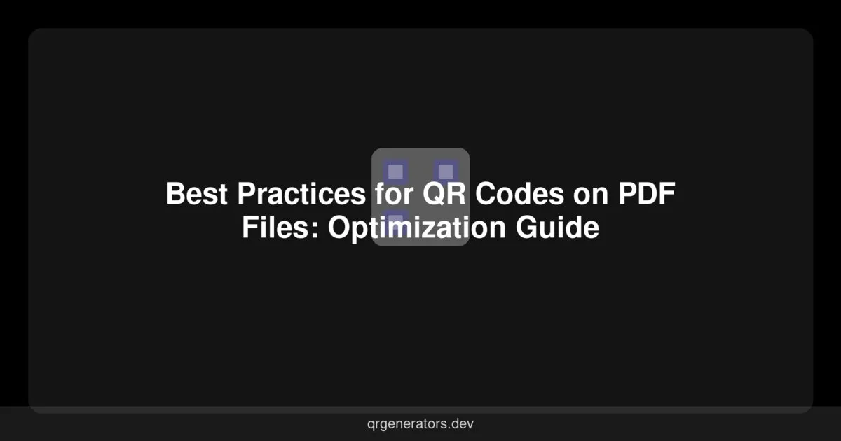 Best Practices for QR Codes on PDF Files: Optimization Guide