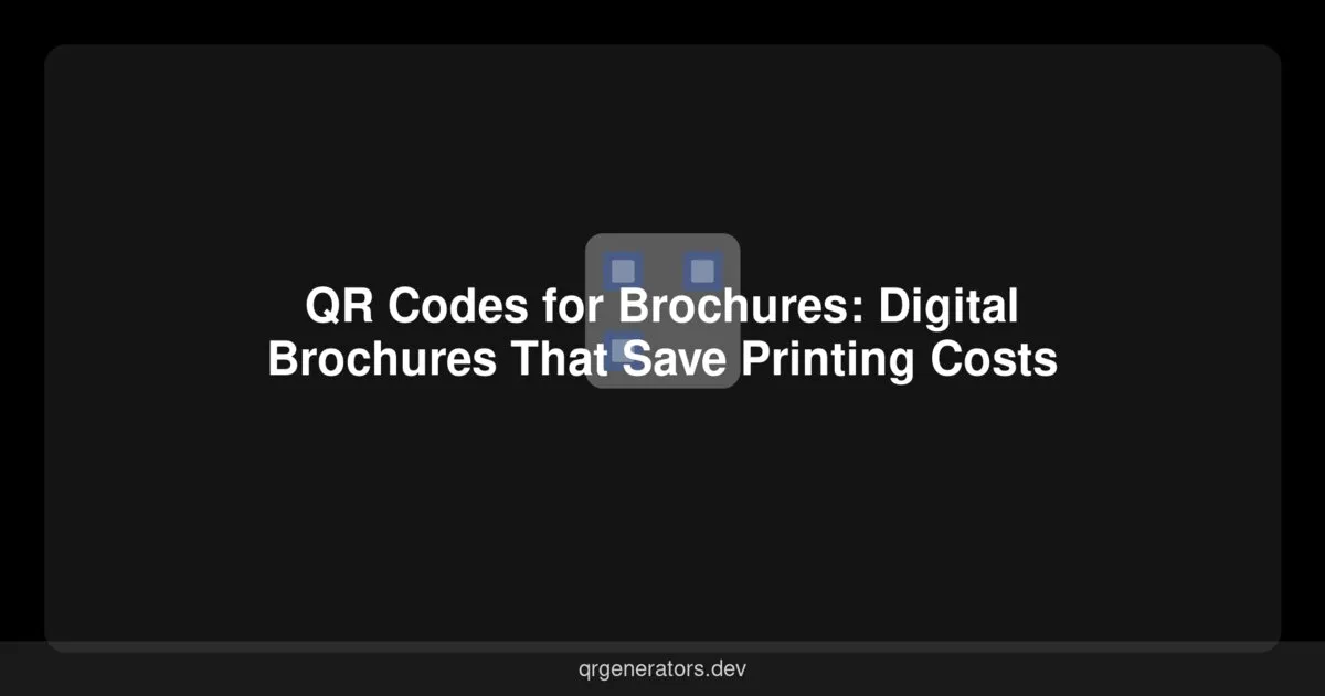 QR Codes for Brochures: Digital Brochures That Save Printing Costs