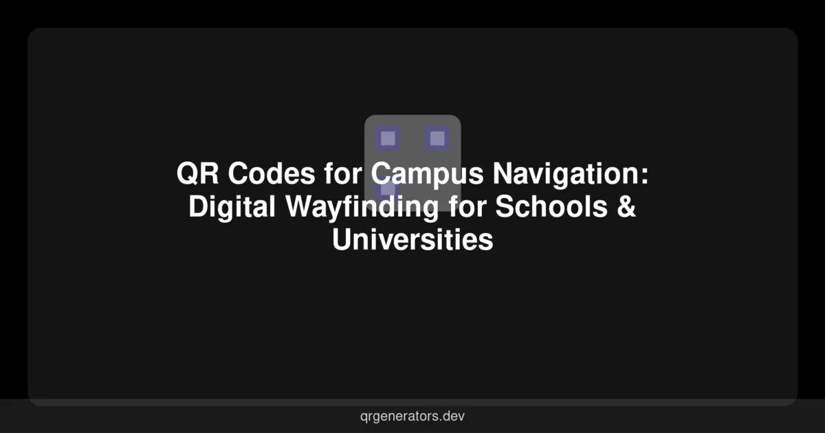 QR Codes for Campus Navigation: Digital Wayfinding for Schools & Universities