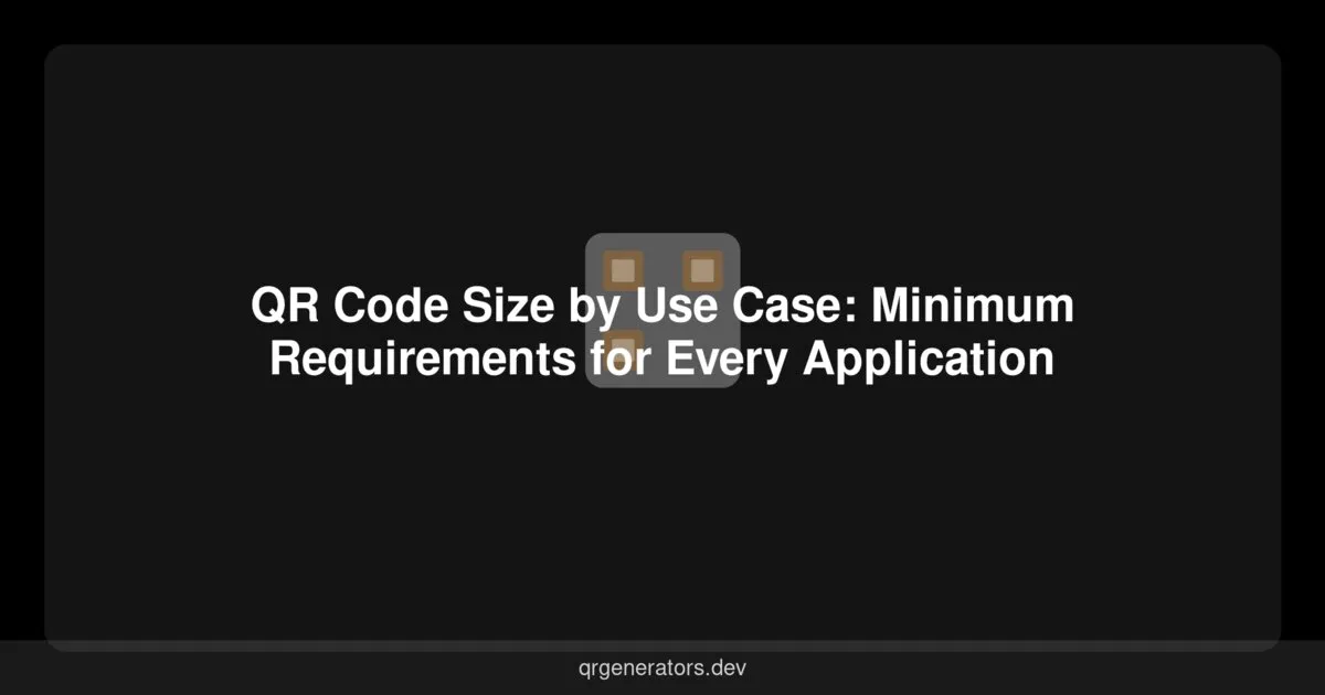 QR Code Size by Use Case: Minimum Requirements for Every Application